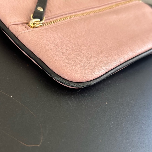 Kate Spade Pebbled Leather Pink Black Wristlet Clutch Coin Purse - Picture 5 of 14